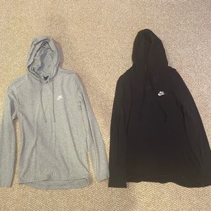 2 Nike sweatshirts grey and black